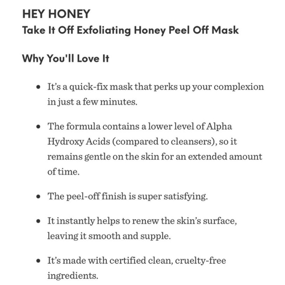 NWT Hey Honey Exfoliating Honey Peel Off Mask - Picture 6 of 7